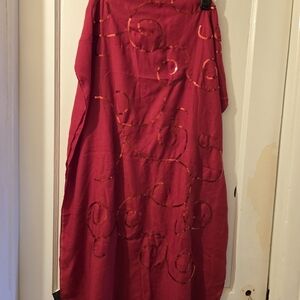 Red Swirl Patterned Scarf